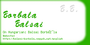 borbala balsai business card